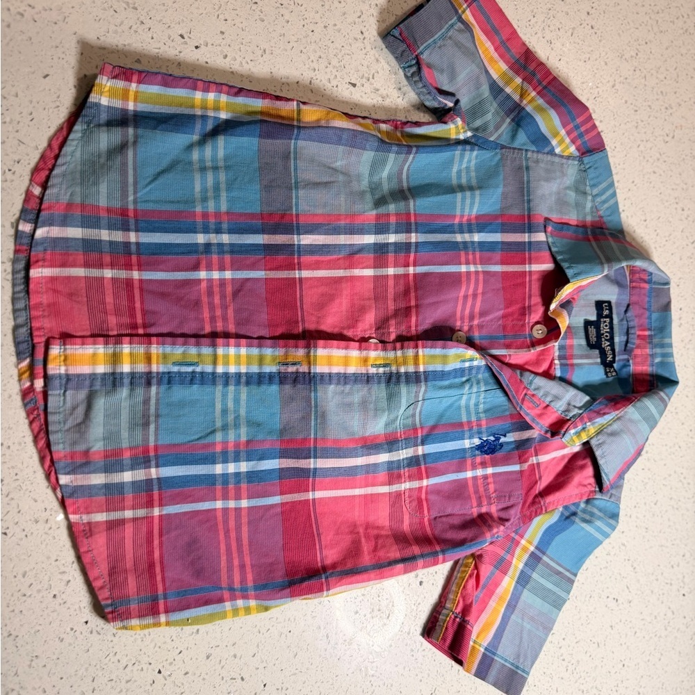 U.S. Polo Assn. Men's Vibrant Plaid Button-Down Shirt - Picture 2 of 2